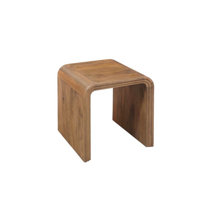 Porter Designs Palencia Solid Mango Wood End Table, Natural