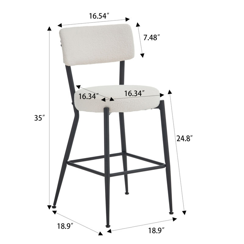 Modern teddy fabric bar stools - Stylish island seating