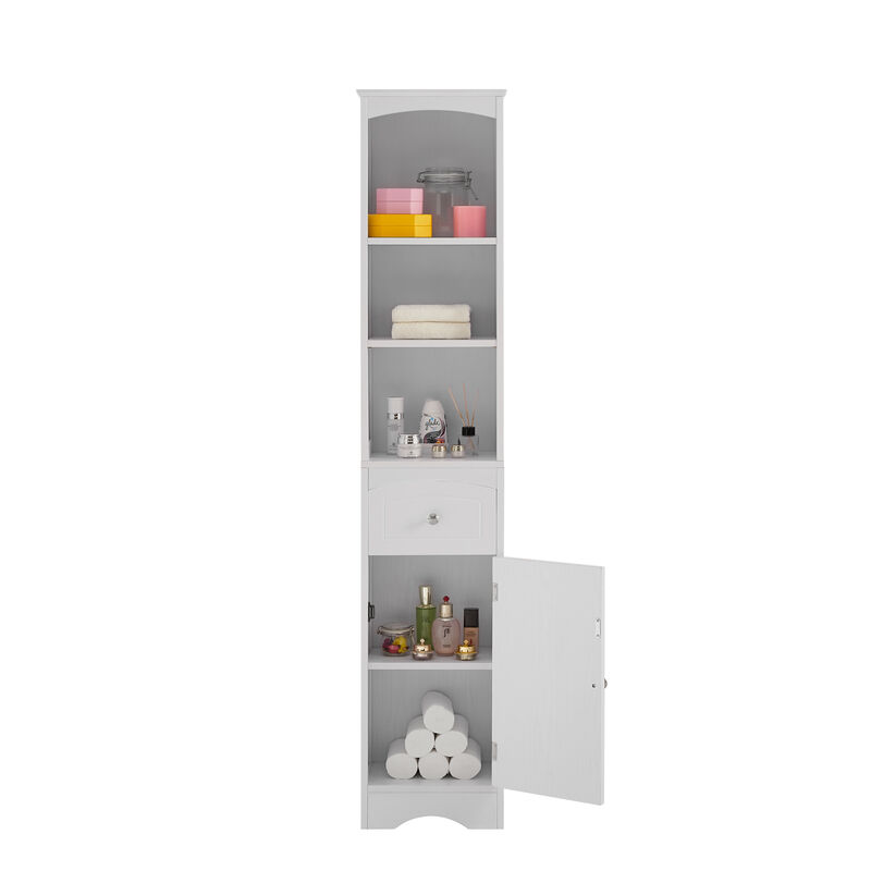 Freestanding Bathroom Storage Cabinet with Drawer and MDF Construction