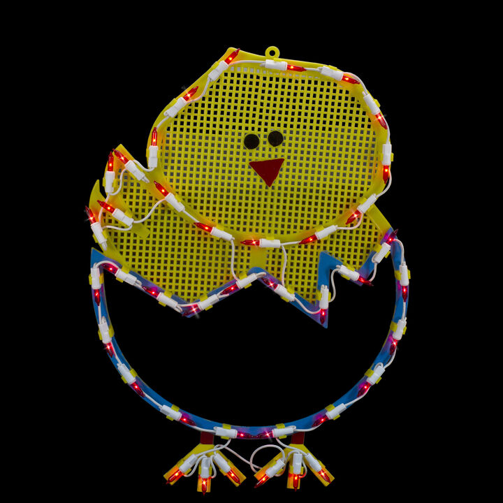 17" Lighted Hatching Baby Chick in Egg Easter Window Silhouette