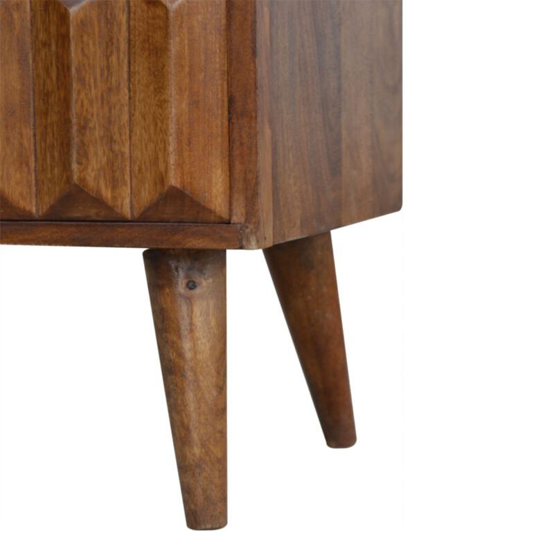 Solid Wood Chestnut Prism Sliding Door Media Unit