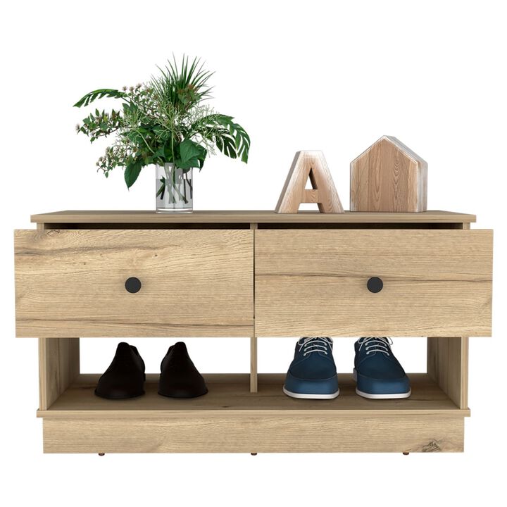 Storage Bench Beji, Living Room, Light Oak