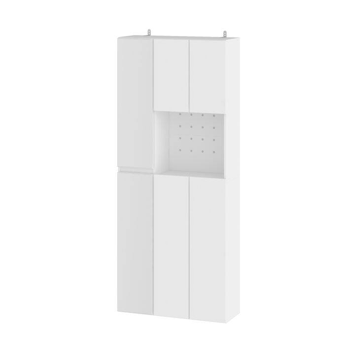 FUFU&GAGA Modern Wardrobe – E0 MDF Construction with White Laminate Finish , (29.6" L x 10.1" W x 70.9" H), White
