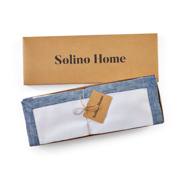 Solino Home 100% Pure Linen Placemats 14 x 19 Inch Set of 4 | Classic