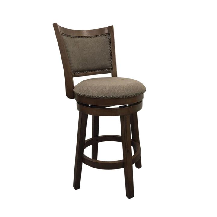 Carolina Living Blaine Swivel Upholstered Barstool - Set of 2 - Rustic - Brown Upholstery