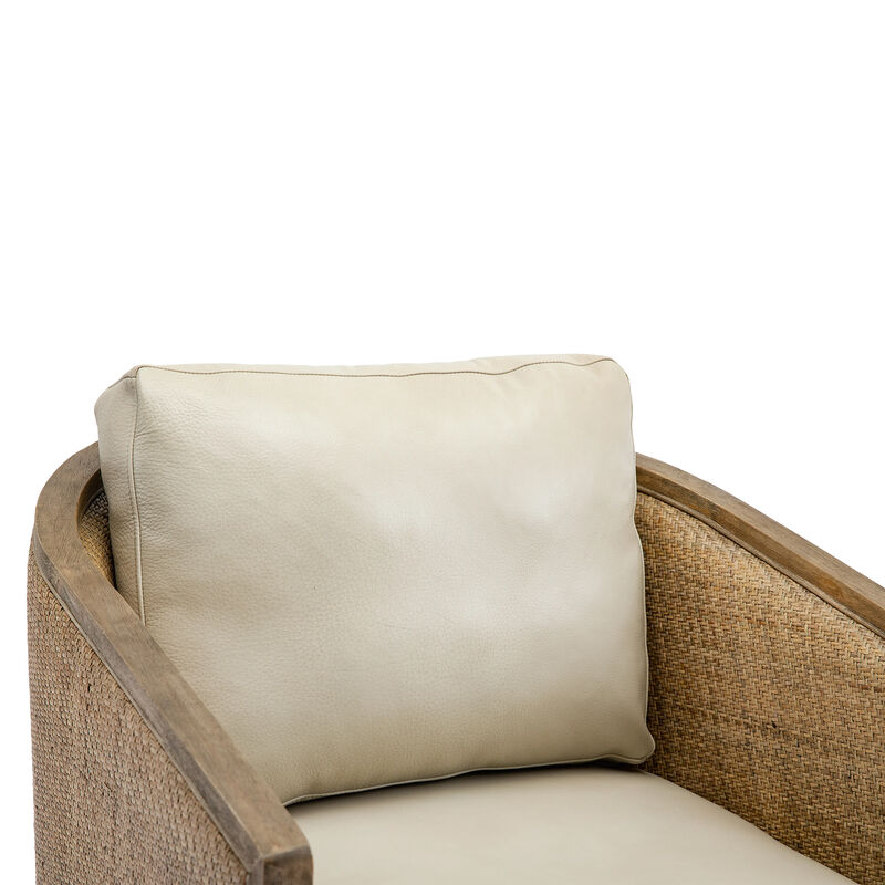 Merax 360 Degree Swivel Leather Barrel Accent Chair Leisure Arm Chair