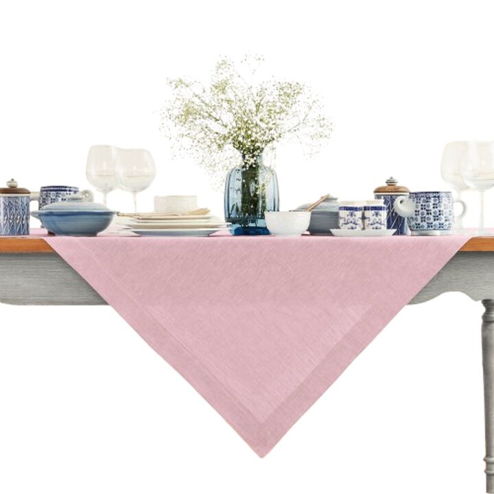 Solino Home 100% Pure Linen Table Throw 52 x 52 Inch | Athena