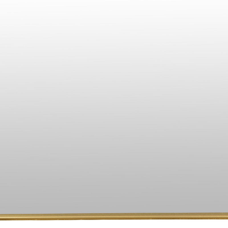 Rectangular Wall Mirror Decoration with Shelf, 17 x 24, Gold Metal - Benzara