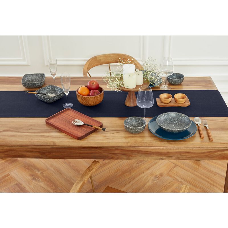 Solino Home 100% Pure Linen Table Runner | Medium Weight Hemstitch