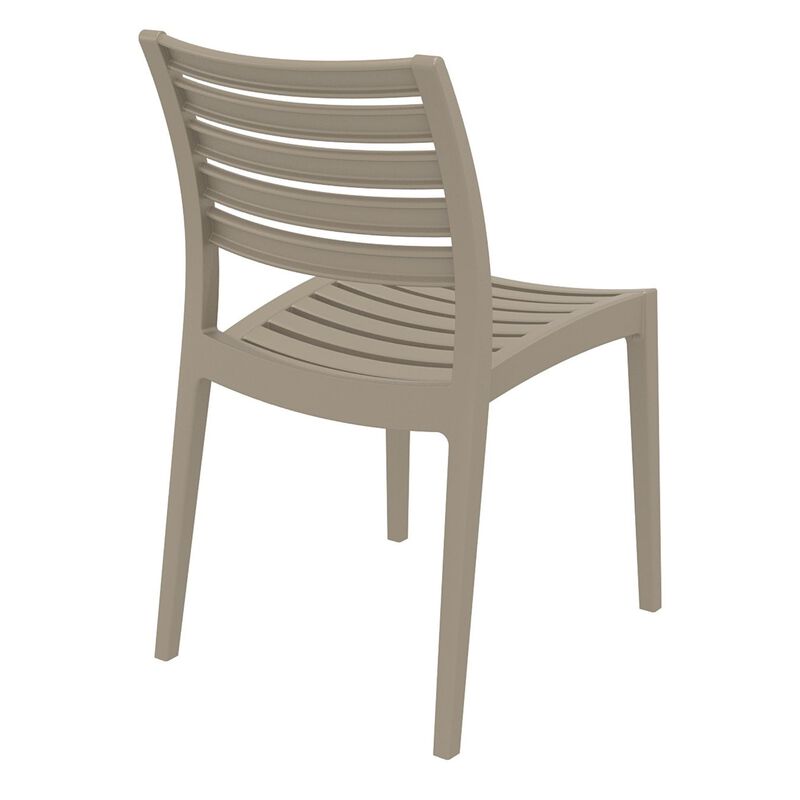 33" Silver Stackable Outdoor Patio Dining Chair