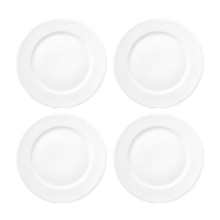 Porcelain Saturn dia.7" Round White Porcelain Plate (Set of 4)