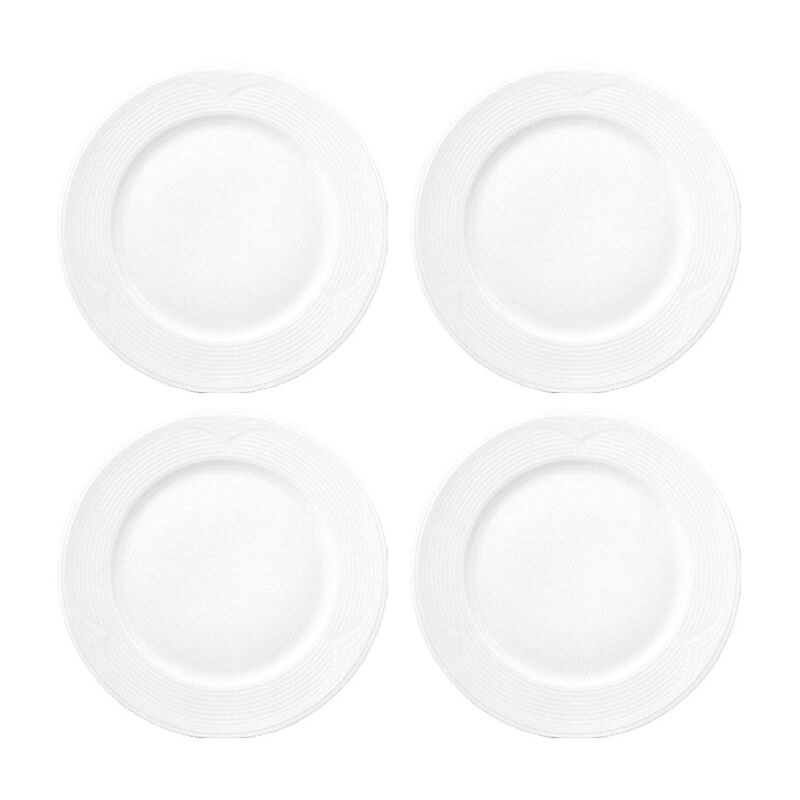 Porcelain Saturn dia.7" Round White Porcelain Plate (Set of 4)