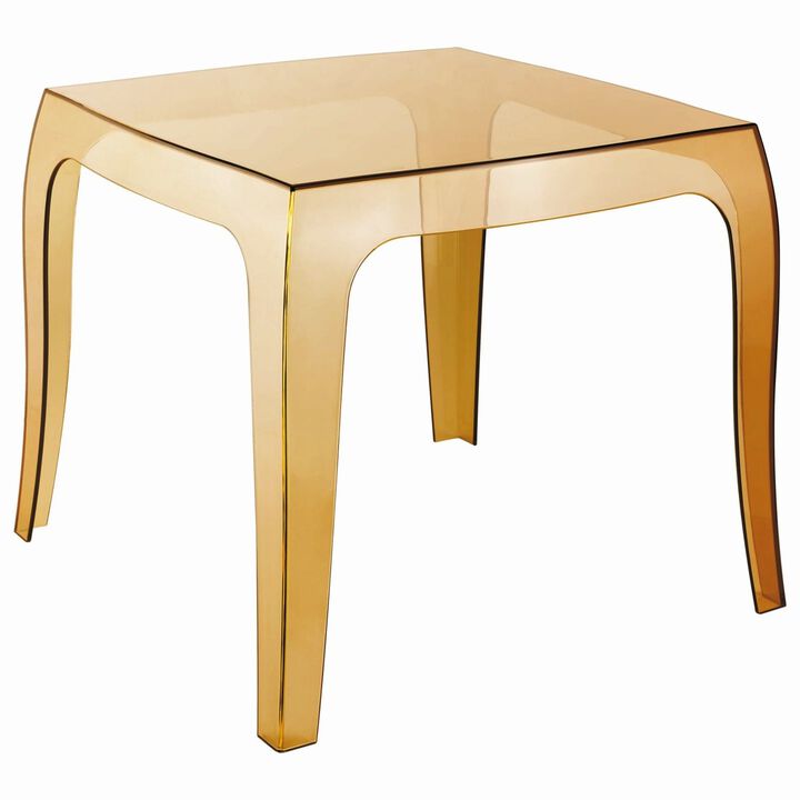 20" Black Transparent Stacking Square Outdoor Patio Side Table