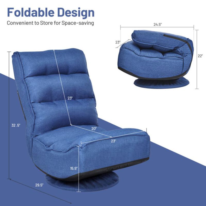 Hivvago 5-Position Folding Floor Gaming Chair