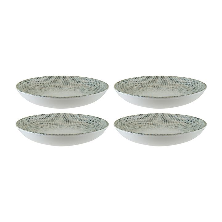 Sway dia.9" h:2" 34 oz. Round Decorated Porcelain Bowl (Set of 4)