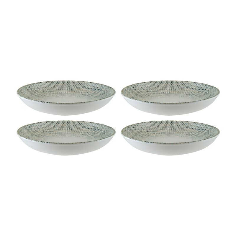 Sway dia.9" h:2" 34 oz. Round Decorated Porcelain Bowl (Set of 4)