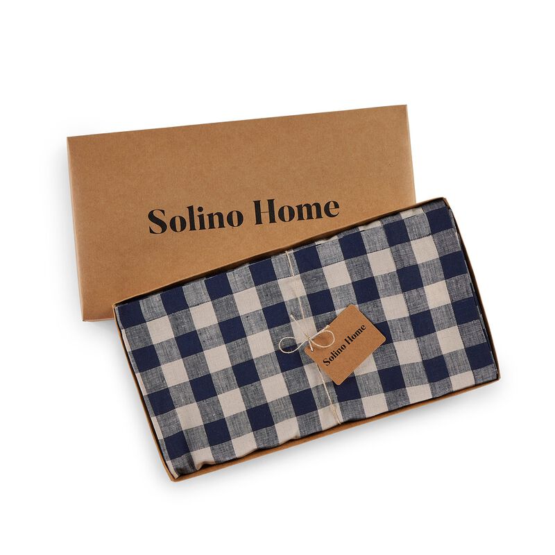 Solino Home 100% Pure Linen Tablecloth | Morgan Check