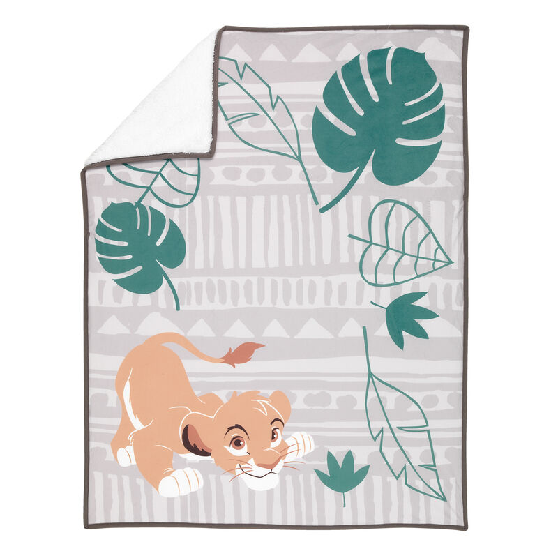 Lambs & Ivy THE LION KING Picture Perfect Baby Blanket - Beige, Green, Jungle