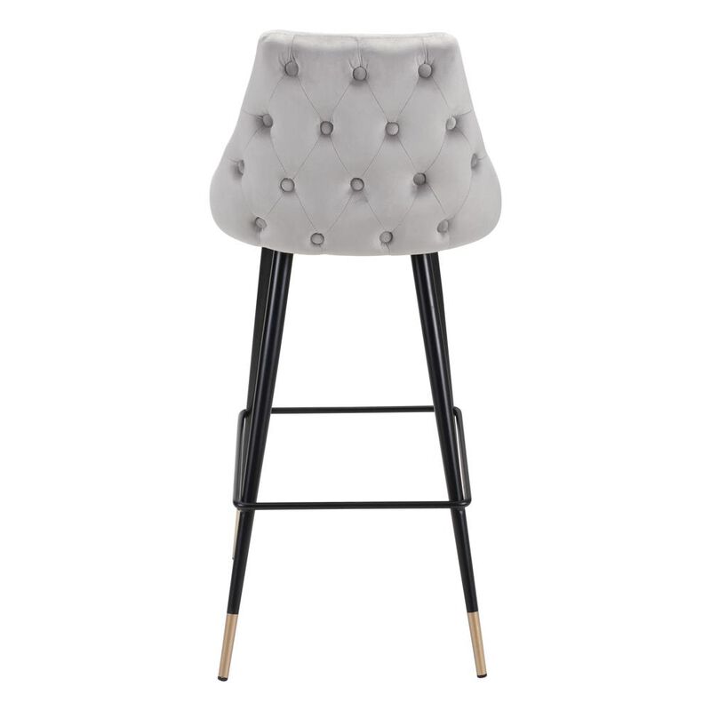 Belen Kox Piccolo Bar Chair, Gray Velvet, Belen Kox