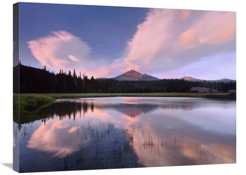 Clouds reflected in Sparks Lake, Oregon-Canvas Art-32x24