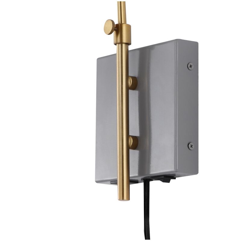 Max Swing Arm Modern Midcentury Iron USB Charging Port LED Sconce