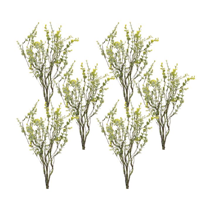 Set of 6 Boxwood Twig Foliage Sprays for Elegant Wreaths and Floral Arrangements
