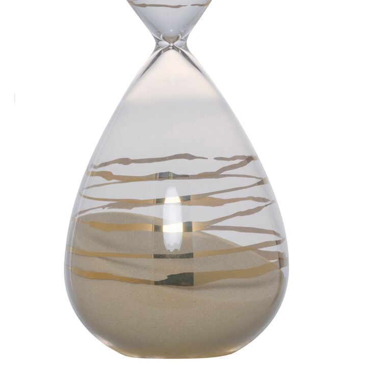 Doug Set of 3 Decorative 60 Minute Hourglass Accent Decor, Colored Sand - Benzara