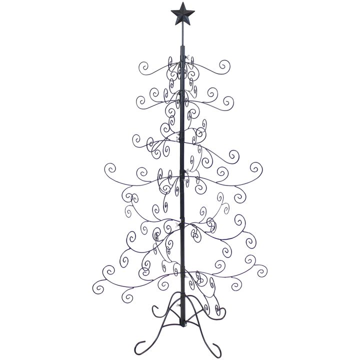 Sunnydaze Noelle Indoor Black Metal Christmas Ornament Tree - 5 ft