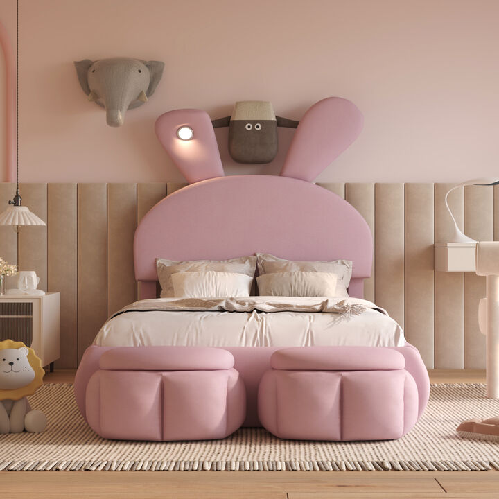 Merax Kids Rabbit Platform Bed with Ears
