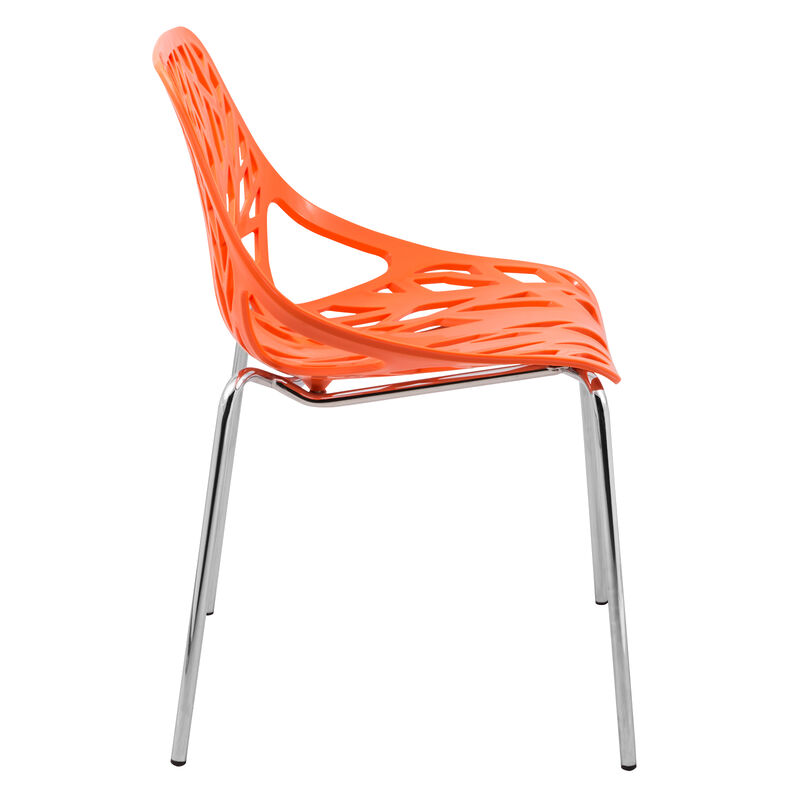 LeisureMod Modern Asbury Dining Chair w/ Chromed Legs