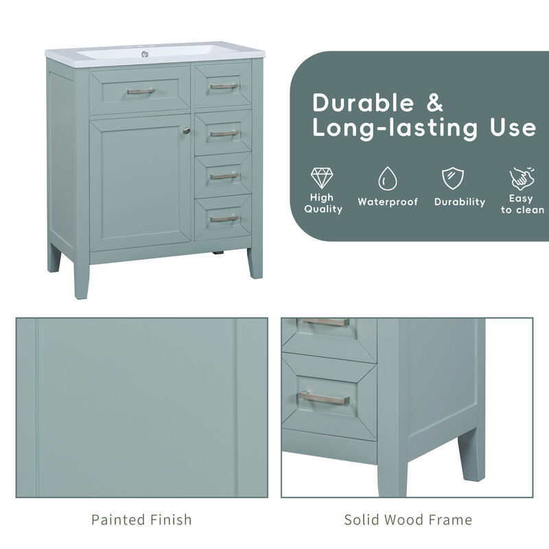 P PURLOVE Bathroom Furniture Vanity with Sink Combo