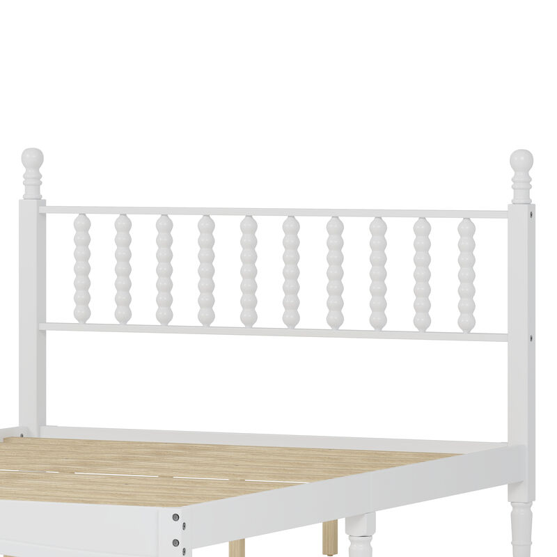 Merax Wood Retro Platform Bed with Gourd Shaped Headboard