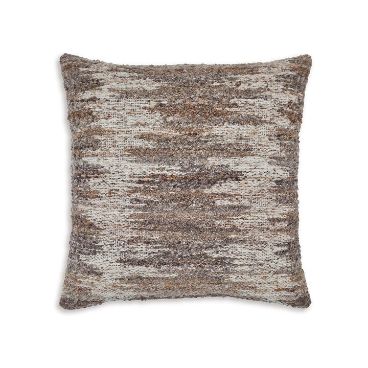 Nely 22 Inch Accent Pillow Set of 4, Handwoven Abstract Design, Ivory Brown -