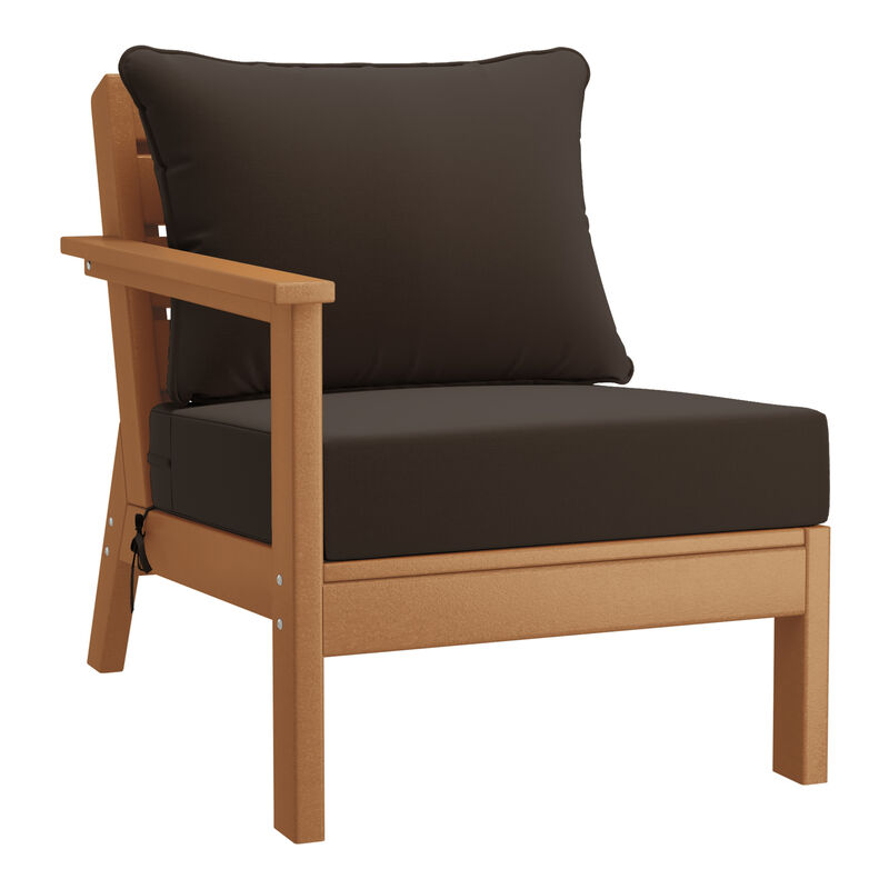 WestinTrends Outdoor Patio HDPE Loveseat Sofa with Patio Cushions