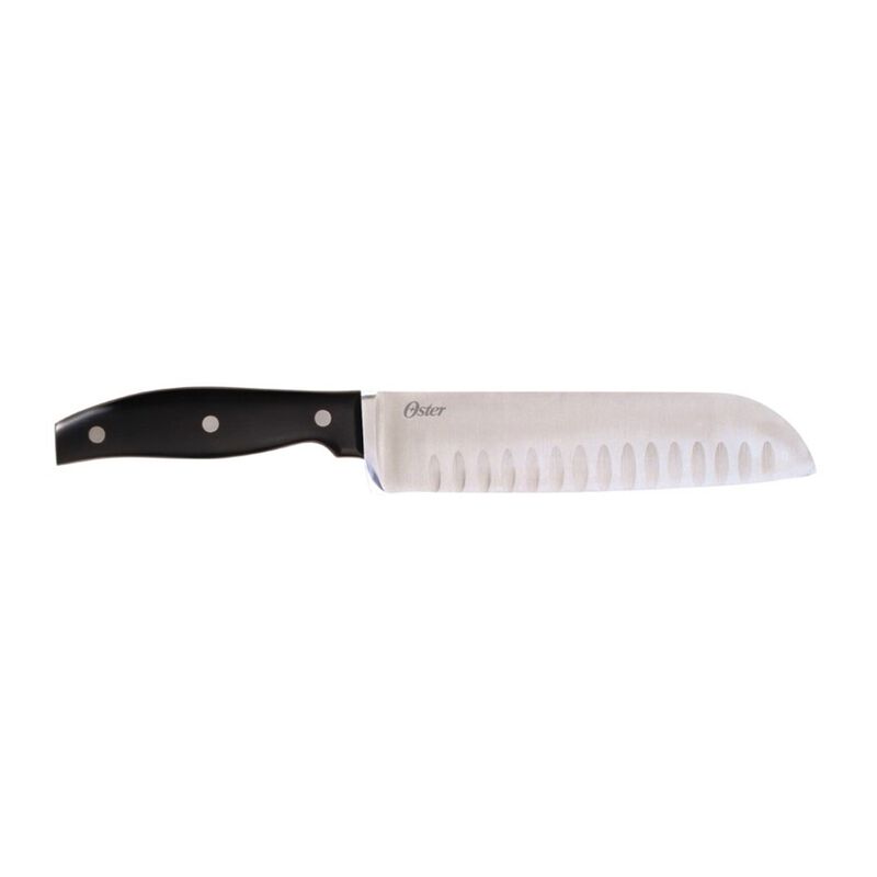 Oster Granger 14 Piece Stainless Steel Cutlery Set with Black Handles and Wooden Block