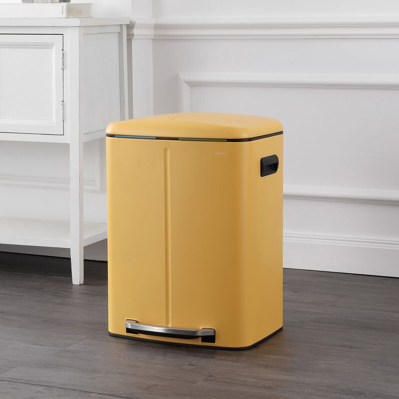 Marco Rectangular Double Bucket Trash Can with Soft-Close Lid