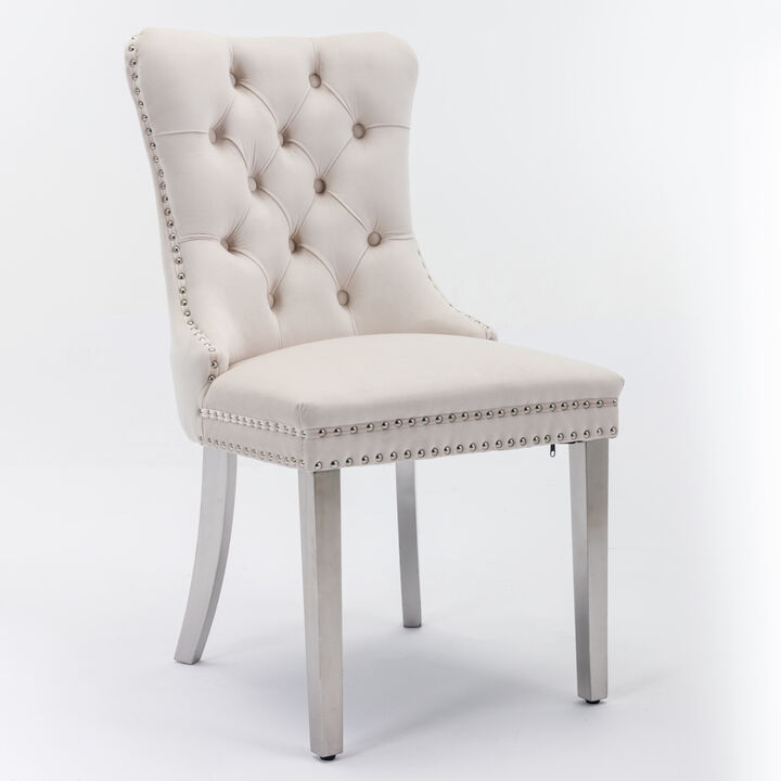 Contemporary Velvet Dining Chairs, Set of 2