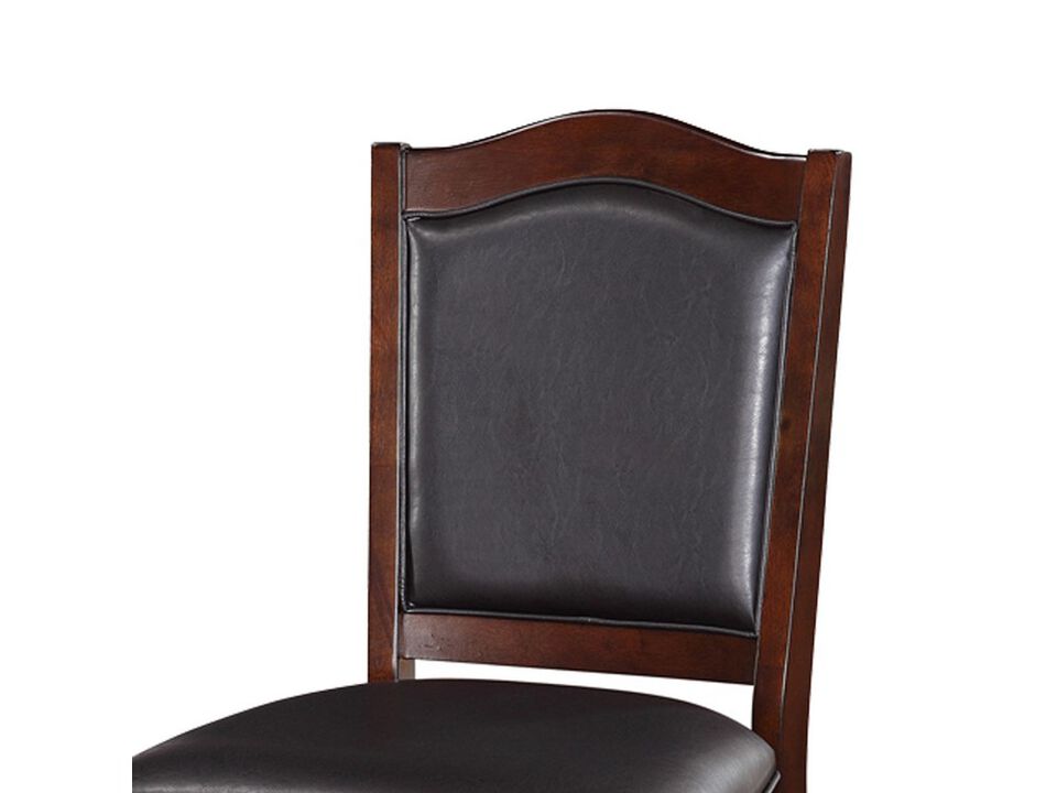 Wooden Armless High Chair, Espresso Brown & Black, Set of 2 - Benzara