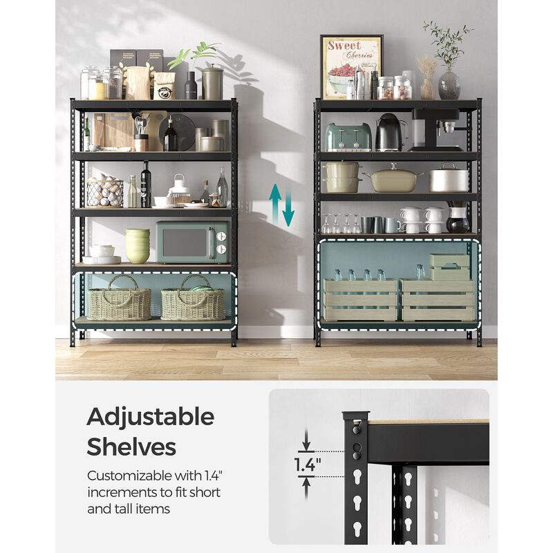 5-Tier Storage Shelves – Adjustable and Durable Rack for Home and Office Organization