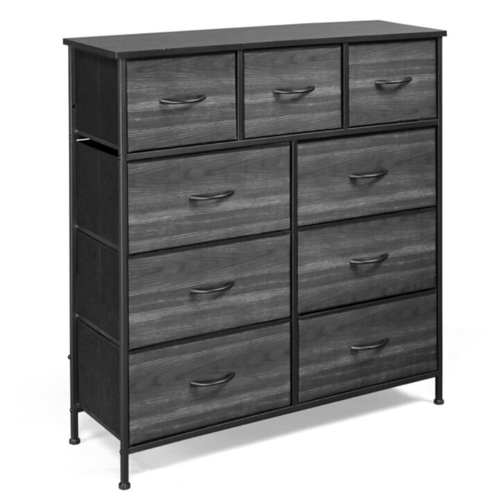 9-Drawer Storage Cabinet 6 Large & 3 Small Non-Woven Fabric Drawers for Bedroom & Closet Organization