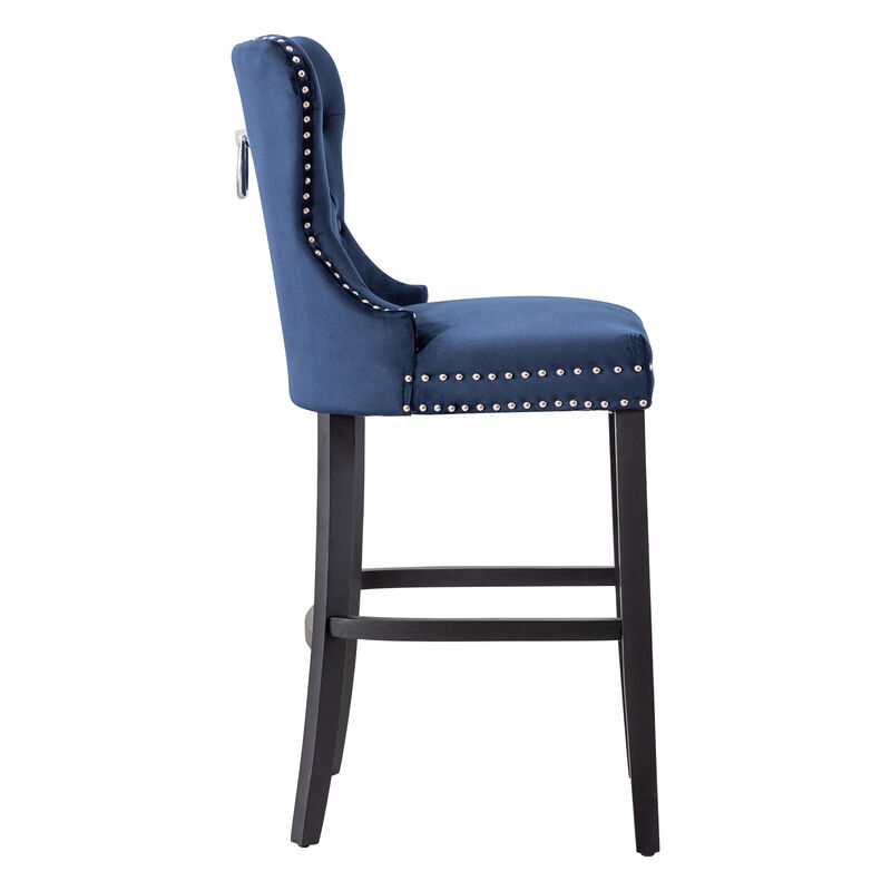 WestinTrends Tufted Velvet Bar Stool