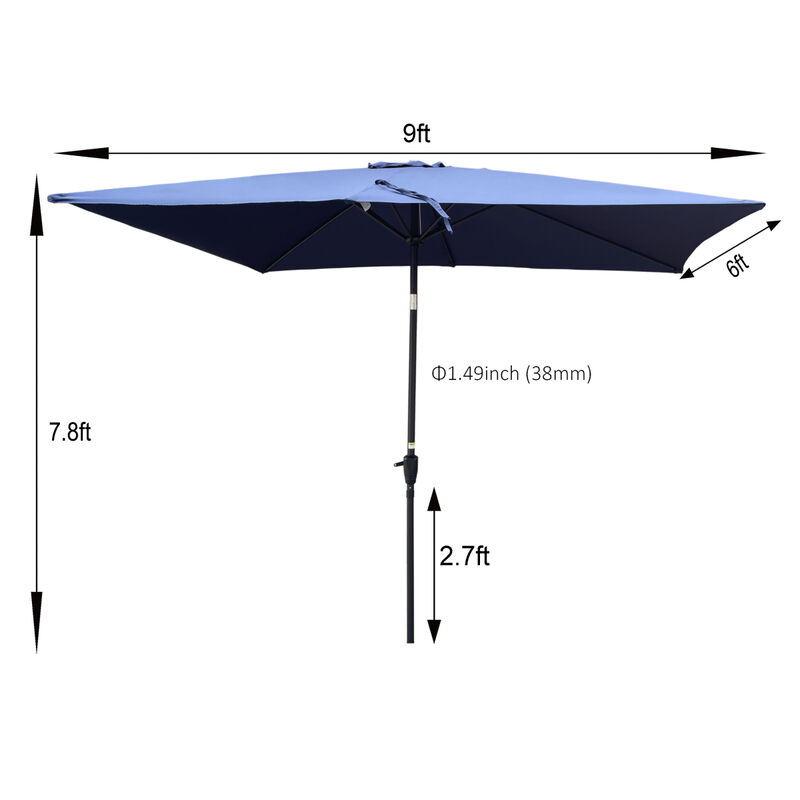 Waterproof Patio Umbrella with Tilt and Crank