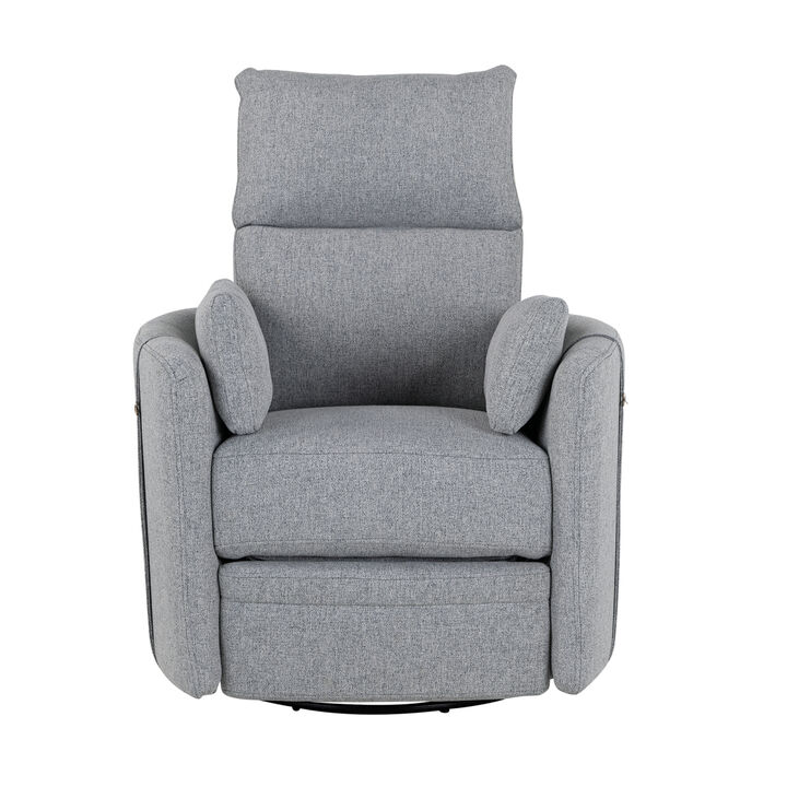 360 Degree Swivel Recliner with Removable Pillows, Dark Grey