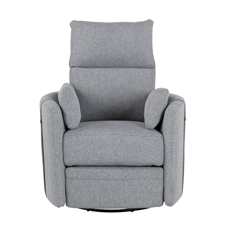 360 Degree Swivel Recliner with Removable Pillows, Dark Grey