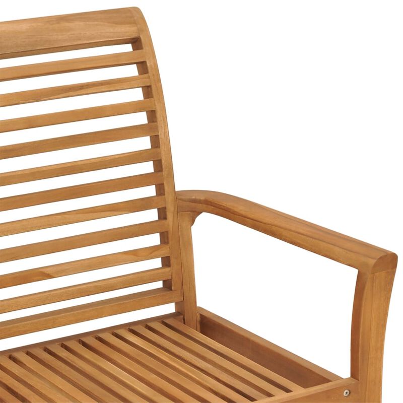 vidaXL Garden Bench with Gray Cushion 44.1" Solid Teak Wood