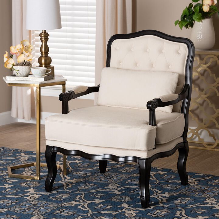 Baxton Studio Dion Fabric Traditional French Accent Chair