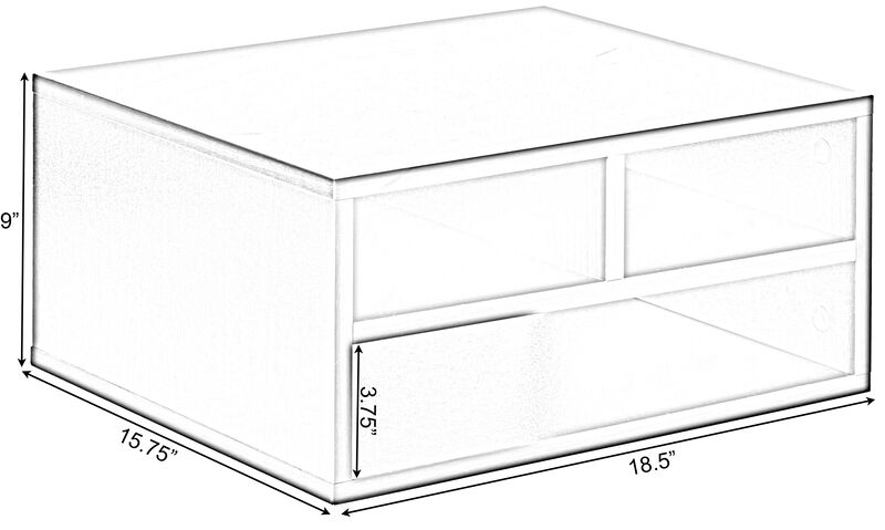 Printer Stand Shelf Wood Office Desktop Compartment Organizer, White