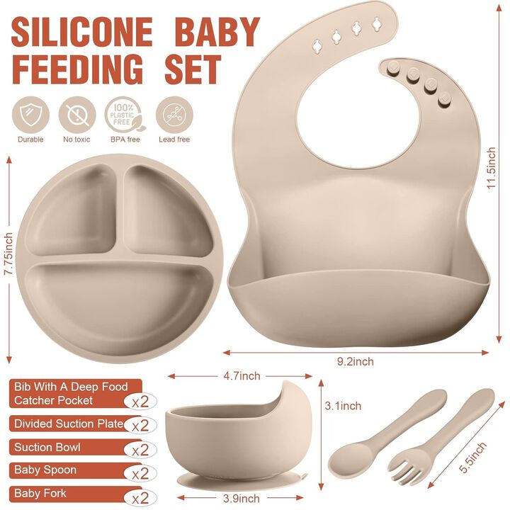 Feeding Supplies with Suction Baby Bowl Divided Plate
