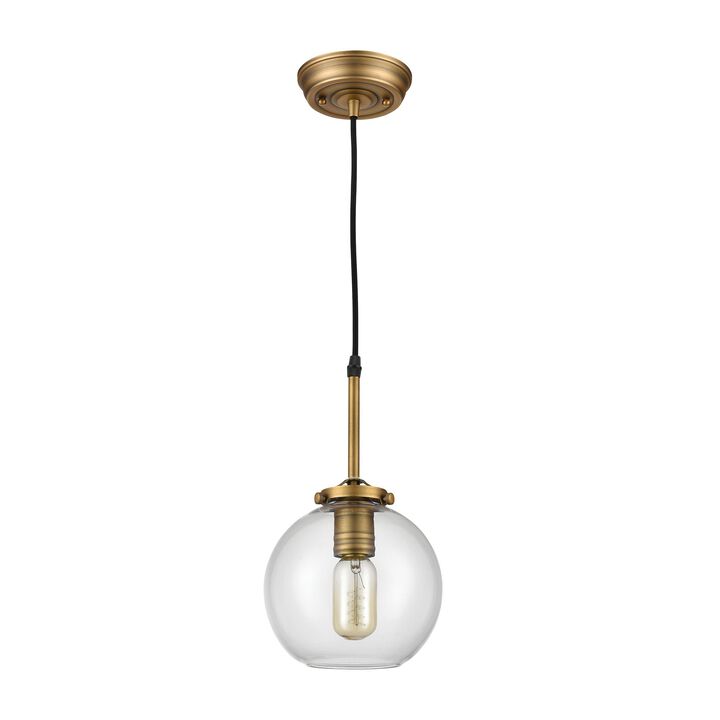 12.25" Aged Brass Finished Mountain Creek 1 Light Mini Pendant