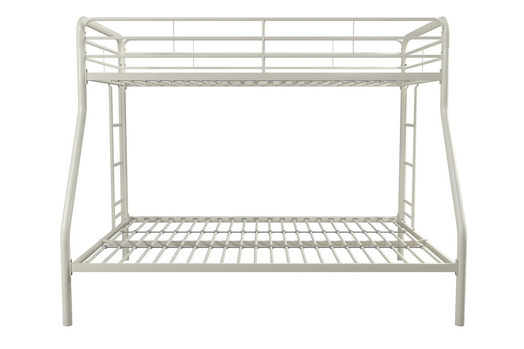 Atwater Living Cassia Twin over Full Metal Bunk Bed with Two Ladders and Safety Railings